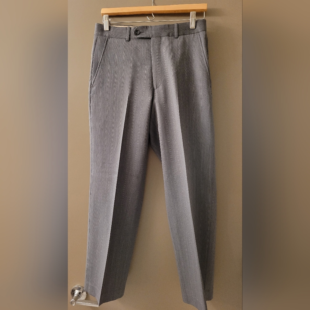 Rendezvous by Ballin Gray Stripe Wool Men's Dress Pants (Size 30)